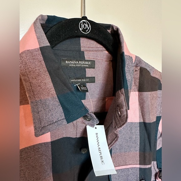 NWT Banana Republic Untuck Slim Fit Ultra-Soft Flannel - Picture 2 of 5